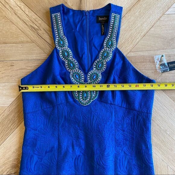 NWT!  Laundry sleeveless Tide Pool blue dress 14 - Picture 5 of 11